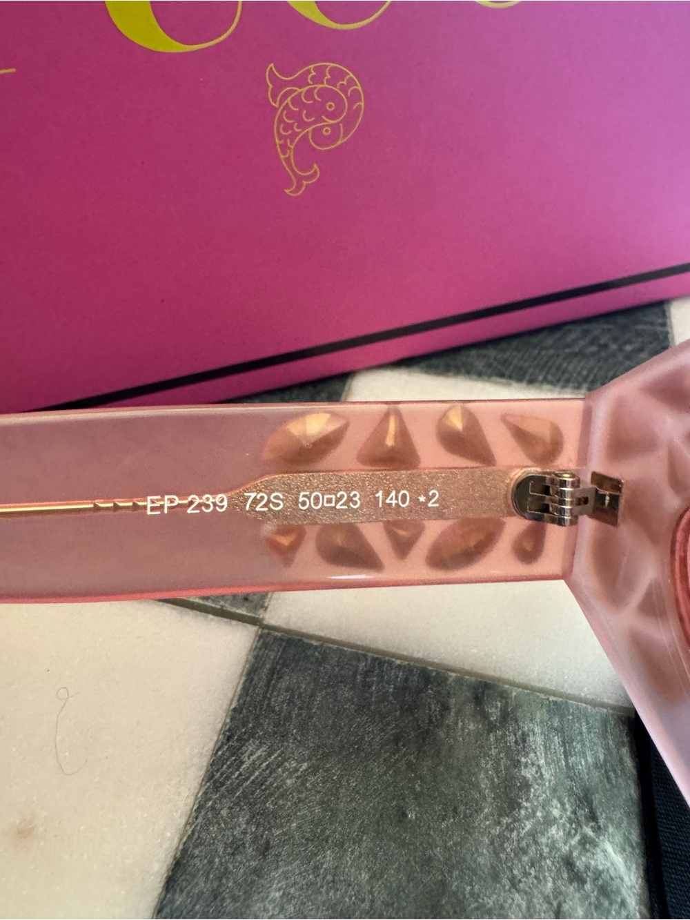 PUCCI Limited Edition Pink Crystal-Embellished Cat Eye Sunglasses New - Picture 8 of 12
